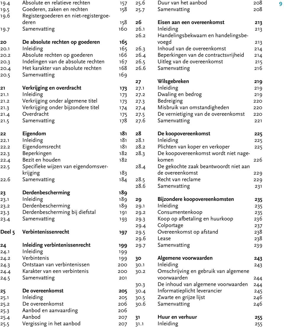 1 Inleiding 173 21.2 Verkrijging onder algemene titel 173 21.3 Verkrijging onder bijzondere titel 174 21.4 Overdracht 175 21.5 Samenvatting 178 22 Eigendom 181 22.1 Inleiding 181 22.