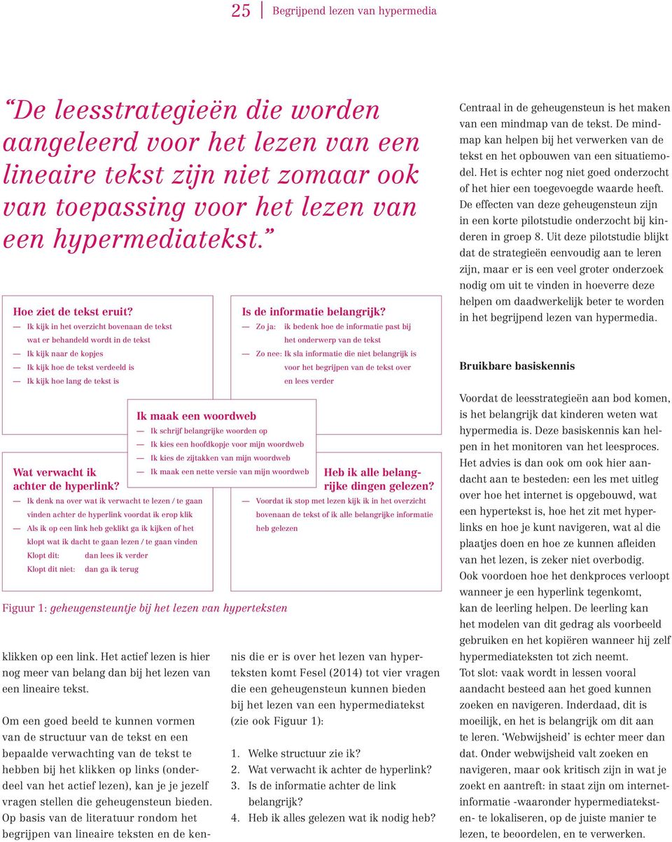 Ik kijk in het overzicht bovenaan de tekst wat er behandeld wordt in de tekst Ik kijk naar de kopjes Ik kijk hoe de tekst verdeeld is Ik kijk hoe lang de tekst is Wat verwacht ik achter de hyperlink?