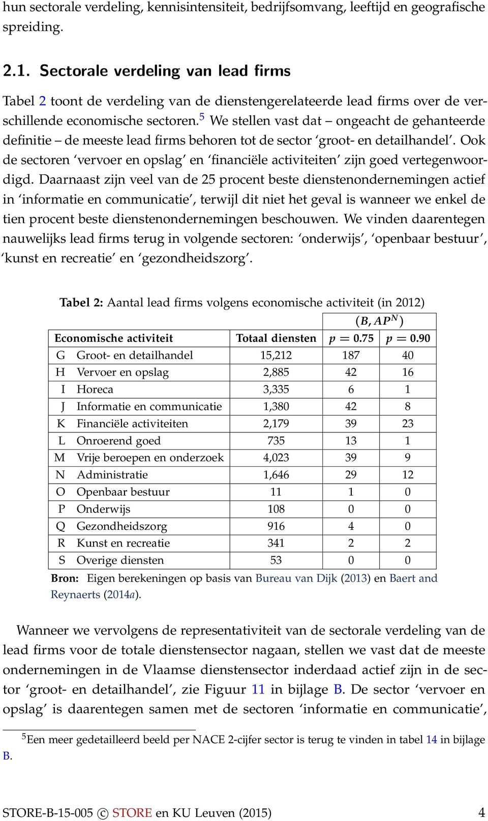 5 We stellen vast dat ongeacht de gehanteerde definitie de meeste lead firms behoren tot de sector groot- en detailhandel.