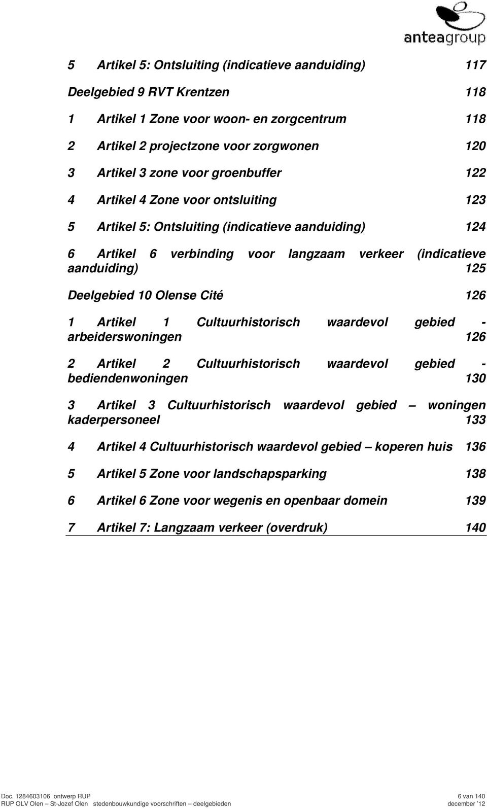 Olense Cité 126 1 Artikel 1 Cultuurhistorisch waardevol gebied - arbeiderswoningen 126 2 Artikel 2 Cultuurhistorisch waardevol gebied - bediendenwoningen 130 3 Artikel 3 Cultuurhistorisch waardevol