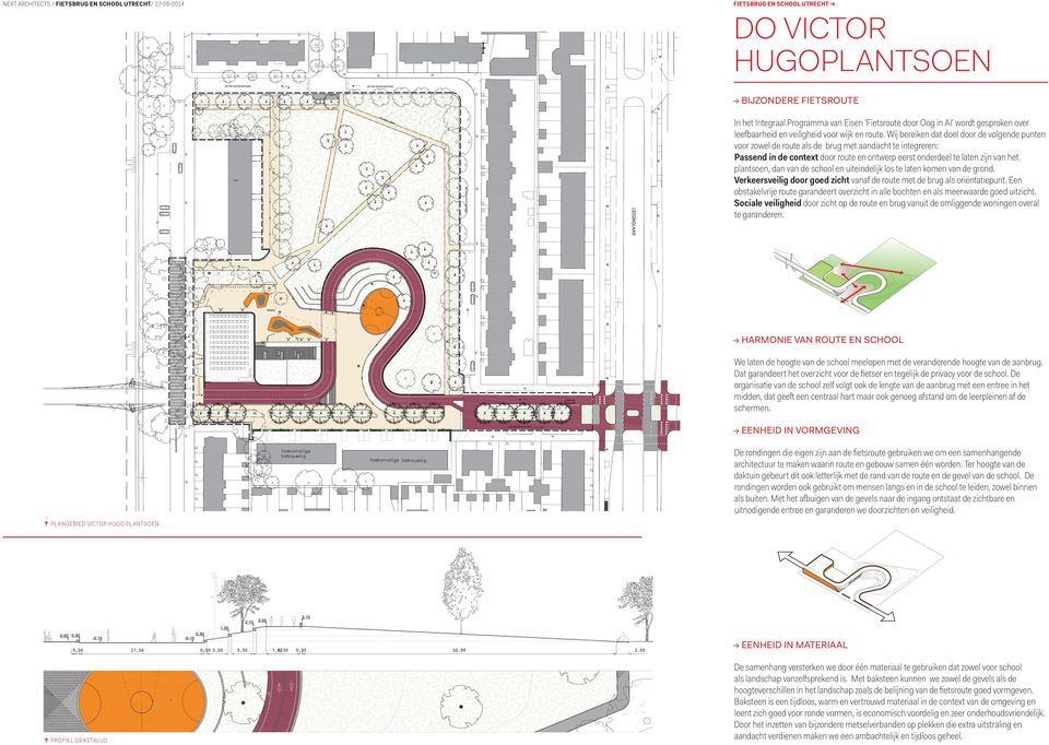 Wij bereiken dat doel door de volgende punten voor zowel de route als de brug met aandacht te integreren: Passend in de context door route en ontwerp eerst onderdeel te laten zijn van het plantsoen,