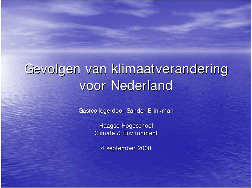 Hogeschool Climate &