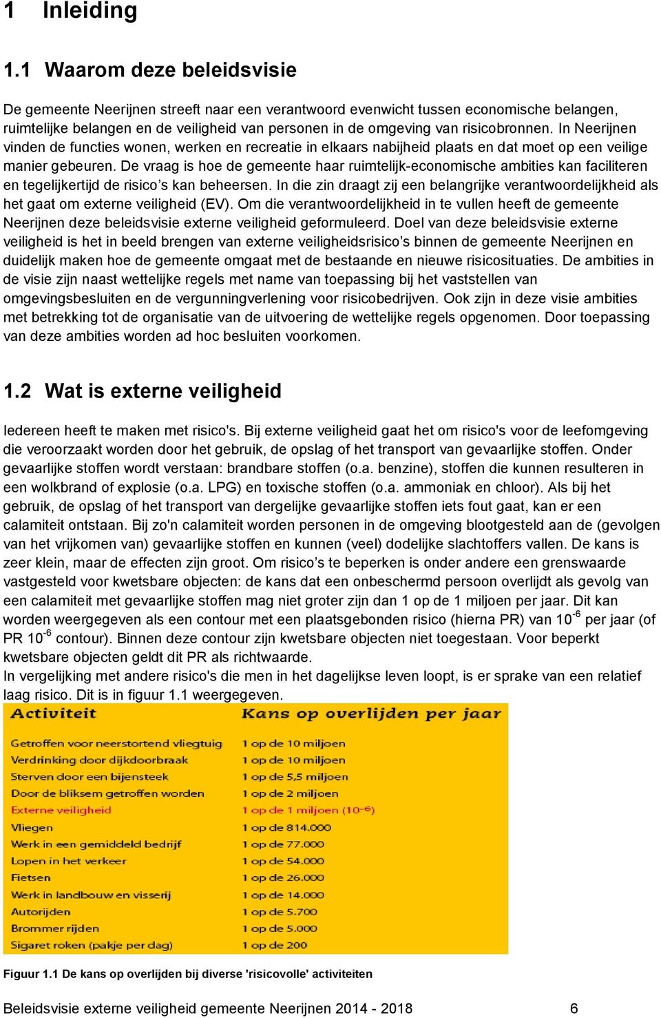 risicobronnen. In Neerijnen vinden de functies wonen, werken en recreatie in elkaars nabijheid plaats en dat moet op een veilige manier gebeuren.