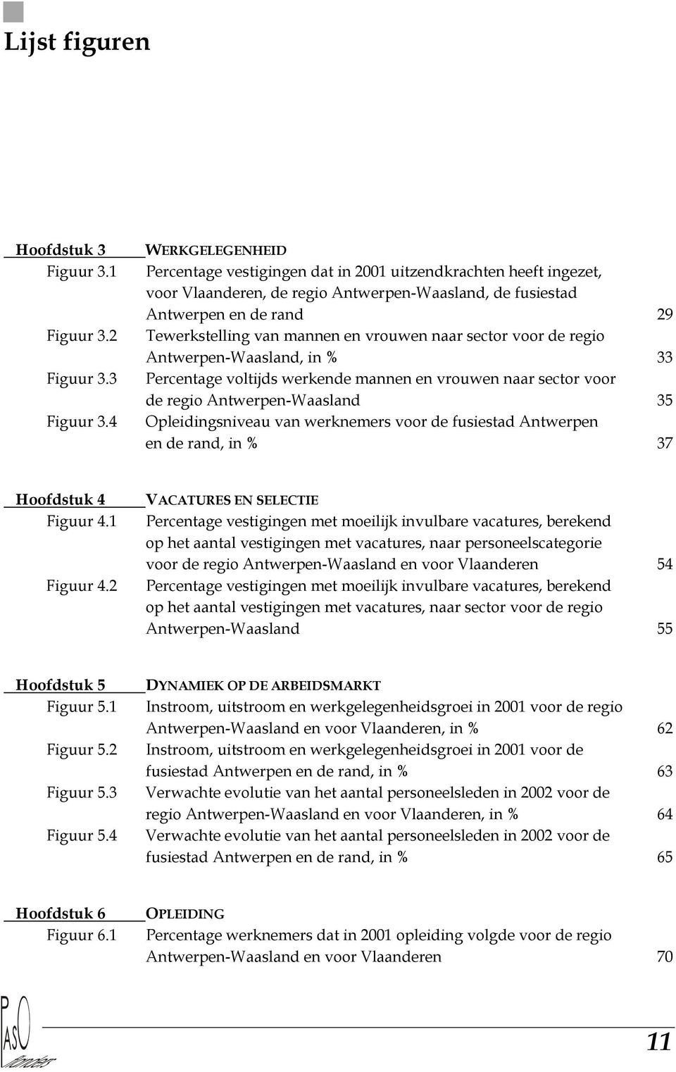 4 WERKGELEGENHEID Percentage vestigingen dat in 2001 uitzendkrachten heeft ingezet, voor Vlaanderen, de regio Antwerpen-Waasland, de fusiestad Antwerpen en de rand 29 Tewerkstelling van mannen en