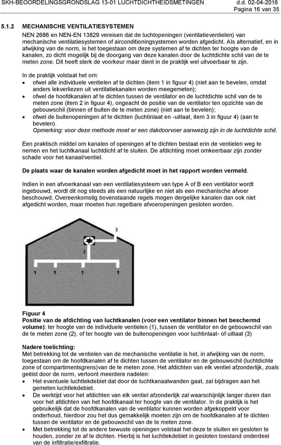 van de te meten zone. Dit heeft sterk de voorkeur maar dient in de praktijk wel uitvoerbaar te zijn.