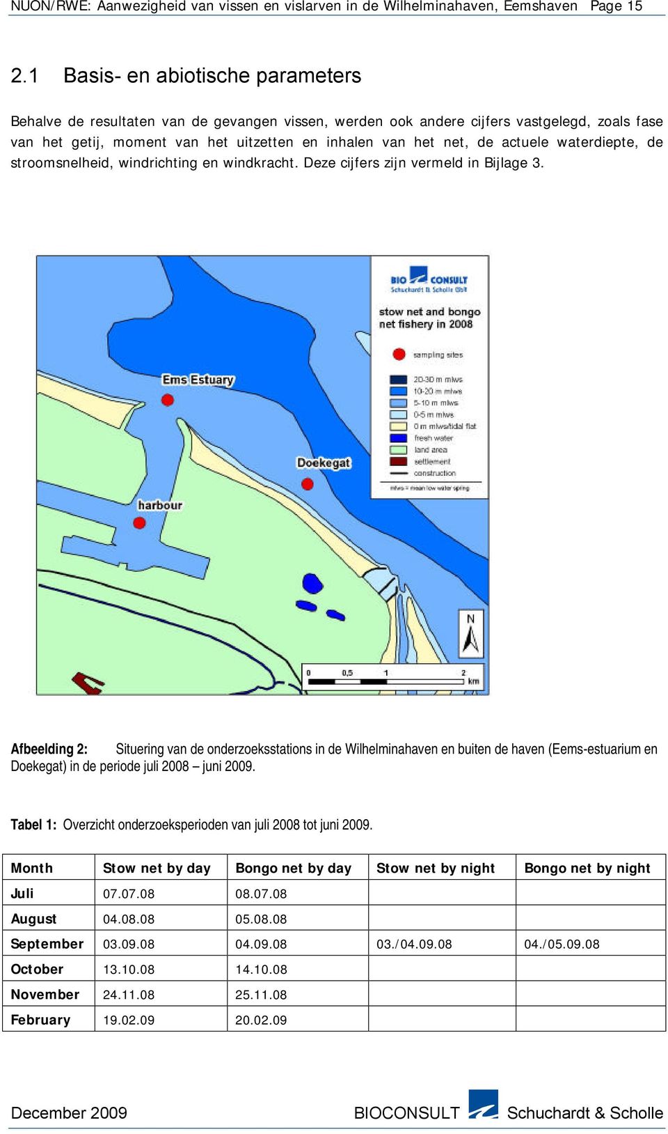 actuele waterdiepte, de stroomsnelheid, windrichting en windkracht. Deze cijfers zijn vermeld in Bijlage 3.