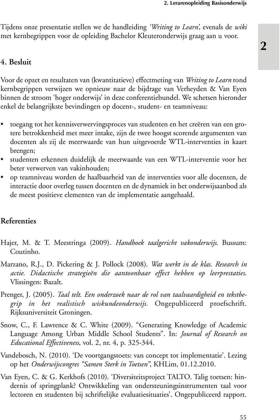 onderwijs in deze conferentiebundel.