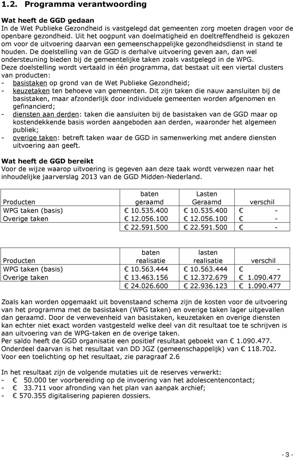 De doelstelling van de GGD is derhalve uitvoering geven aan, dan wel ondersteuning bieden bij de gemeentelijke taken zoals vastgelegd in de WPG.