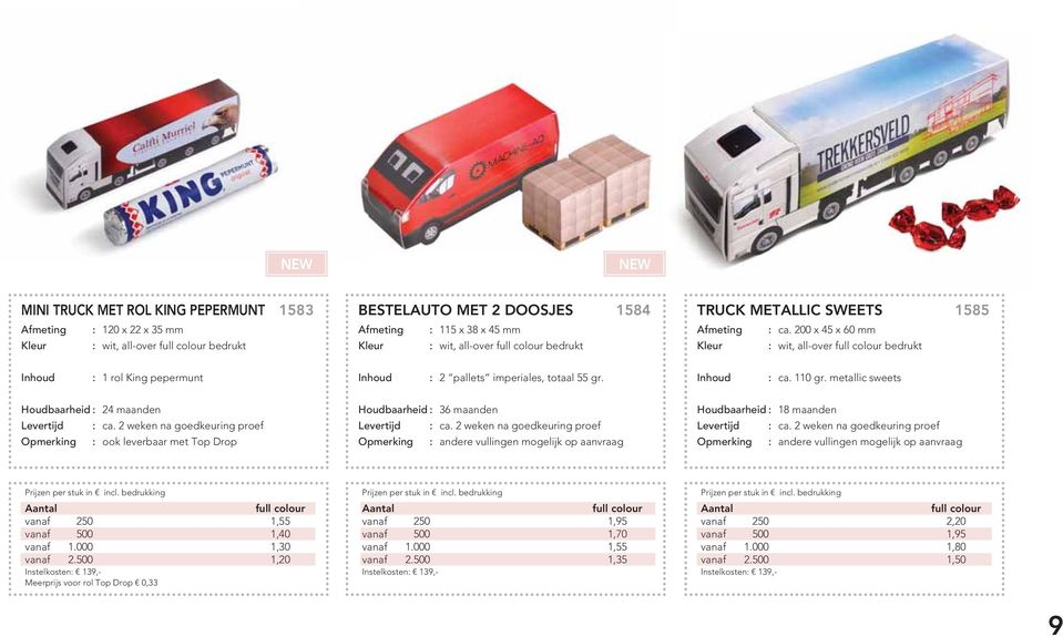 metallic sweets Opmerking 24 maanden ook leverbaar met Top Drop Opmerking andere vullingen mogelijk op aanvraag Opmerking 18 maanden andere vullingen mogelijk op aanvraag 250 1,55