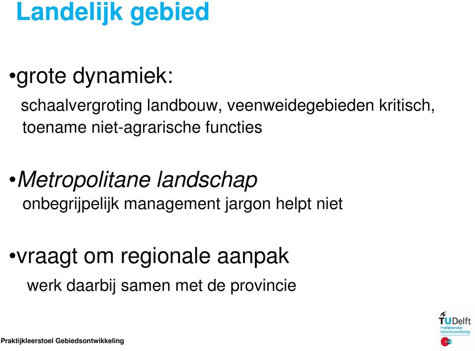 Metropolitane landschap onbegrijpelijk management jargon helpt