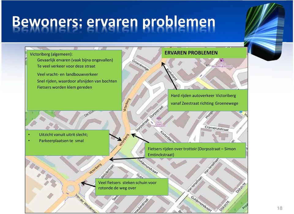 gereden Hard rijden autoverkeer Victoriberg vanaf Zeestraat richting Groenewege Uitzicht vanuit uitrit slecht;