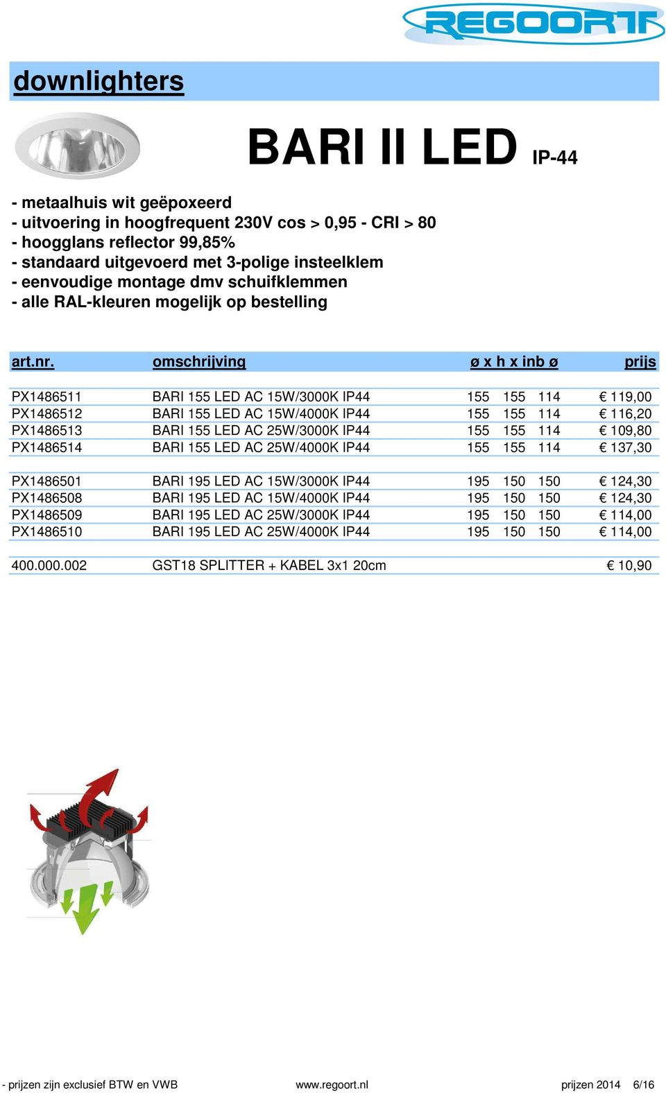 omschrijving ø x h x inb ø PX1486511 BARI 155 LED AC 15W/3000K IP44 155 155 114 119,00 PX1486512 BARI 155 LED AC 15W/4000K IP44 155 155 114 116,20 PX1486513 BARI 155 LED AC 25W/3000K IP44 155 155 114