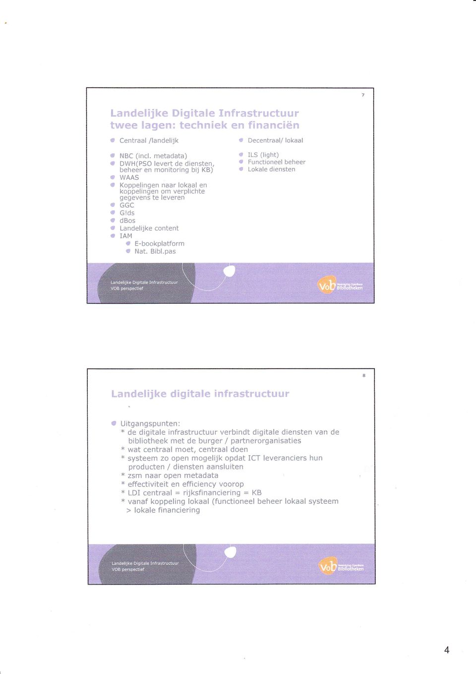 pas í Functioneel beheer I Lokale diensten Landelijke digitale infrastruetuur t Uitgangspunten: * de digitale infrastructuur verbindt digitale diensten van de bibliotheek met de burger /
