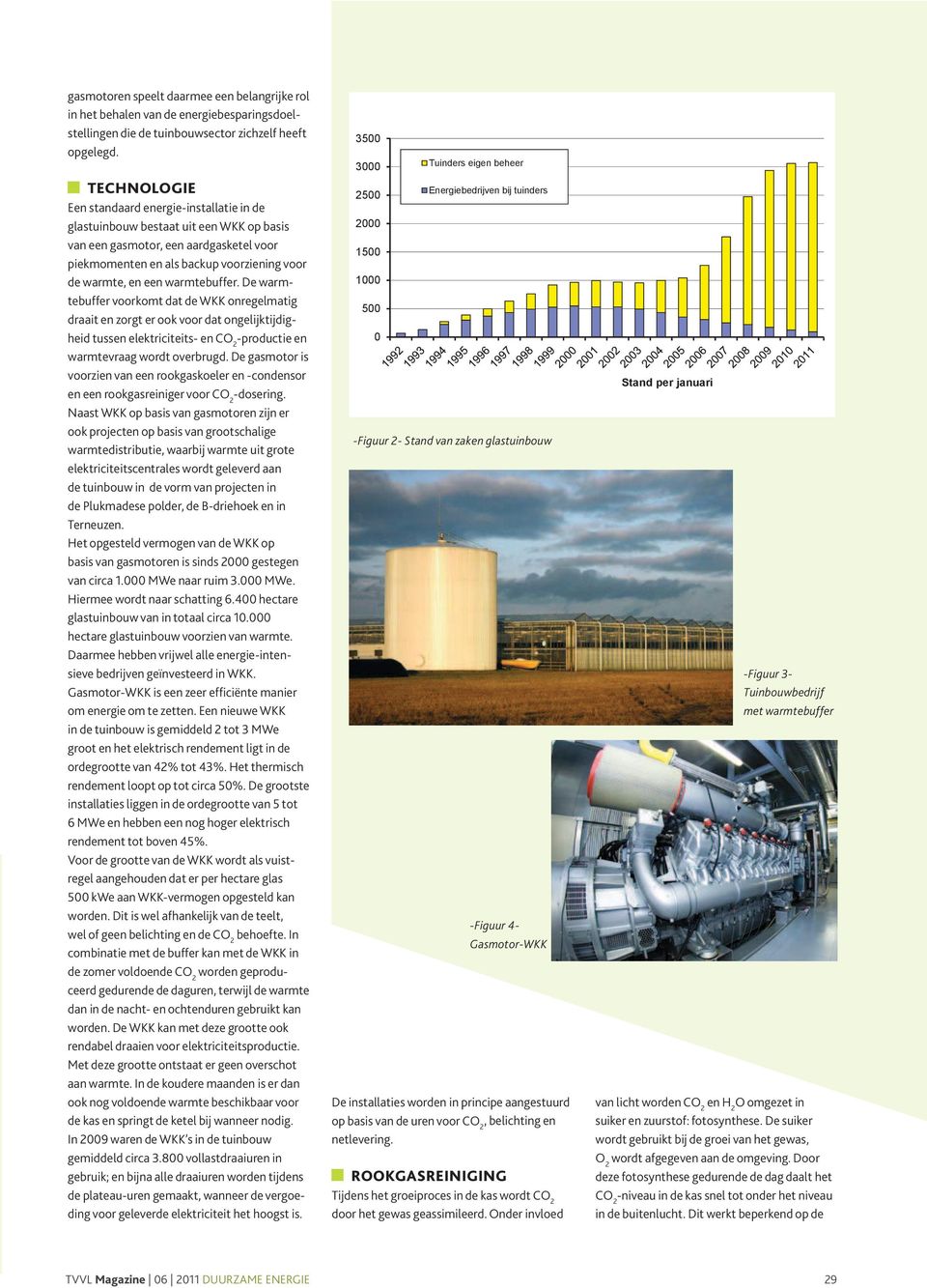 warmtebuffer. De warmtebuffer voorkomt dat de WKK onregelmatig draait en zorgt er ook voor dat ongelijktijdigheid tussen elektriciteits- en CO 2 -productie en warmtevraag wordt overbrugd.