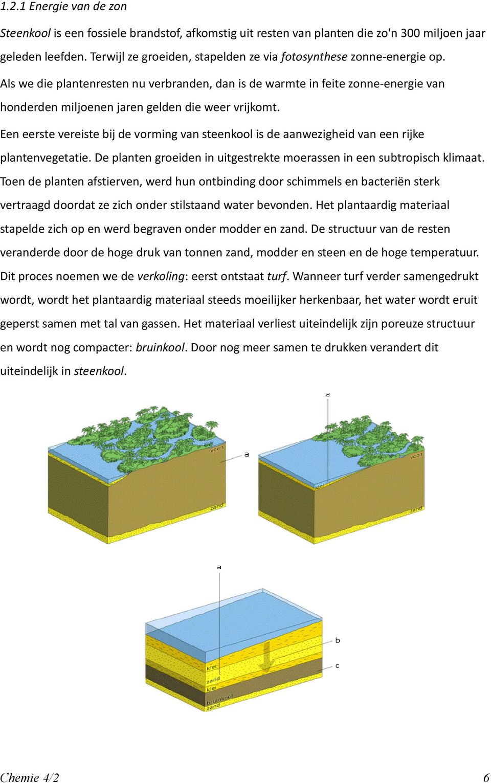 Als we die plantenresten nu verbranden, dan is de warmte in feite zonne-energie van honderden miljoenen jaren gelden die weer vrijkomt.