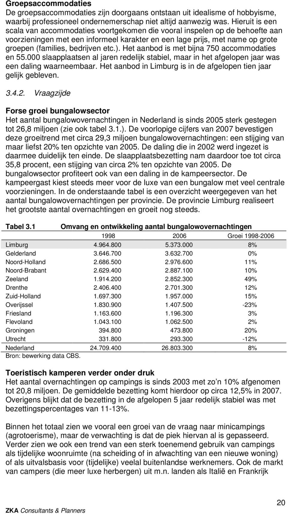 etc.). Het aanbod is met bijna 750 accommodaties en 55.000 slaapplaatsen al jaren redelijk stabiel, maar in het afgelopen jaar was een daling waarneembaar.