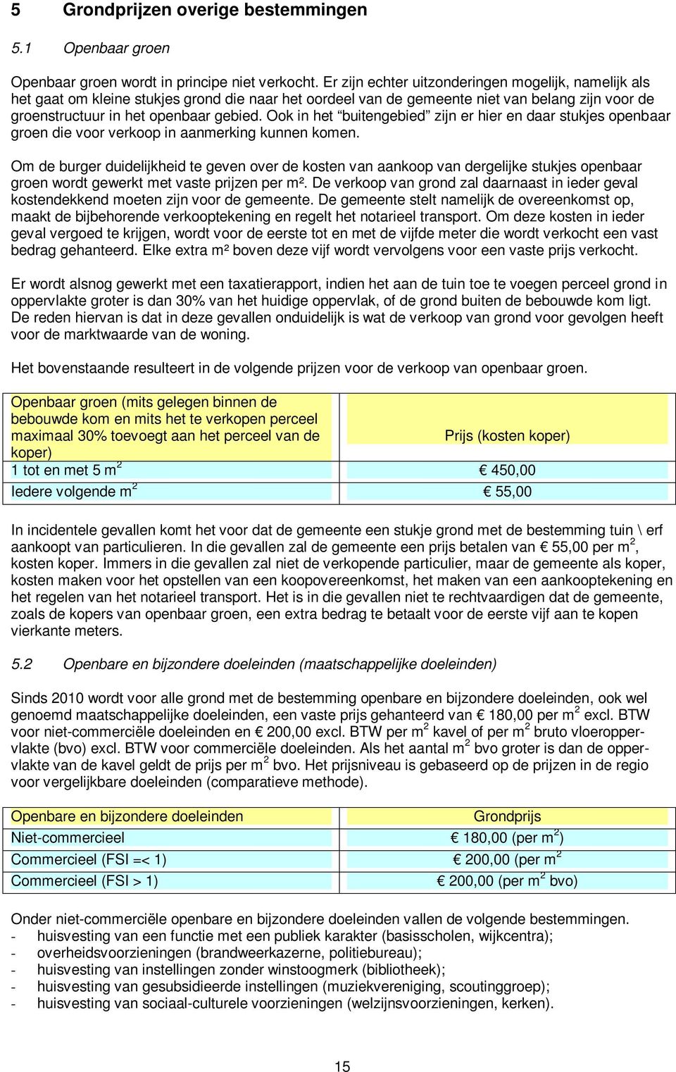 Ook in het buitengebied zijn er hier en daar stukjes openbaar groen die voor verkoop in aanmerking kunnen komen.