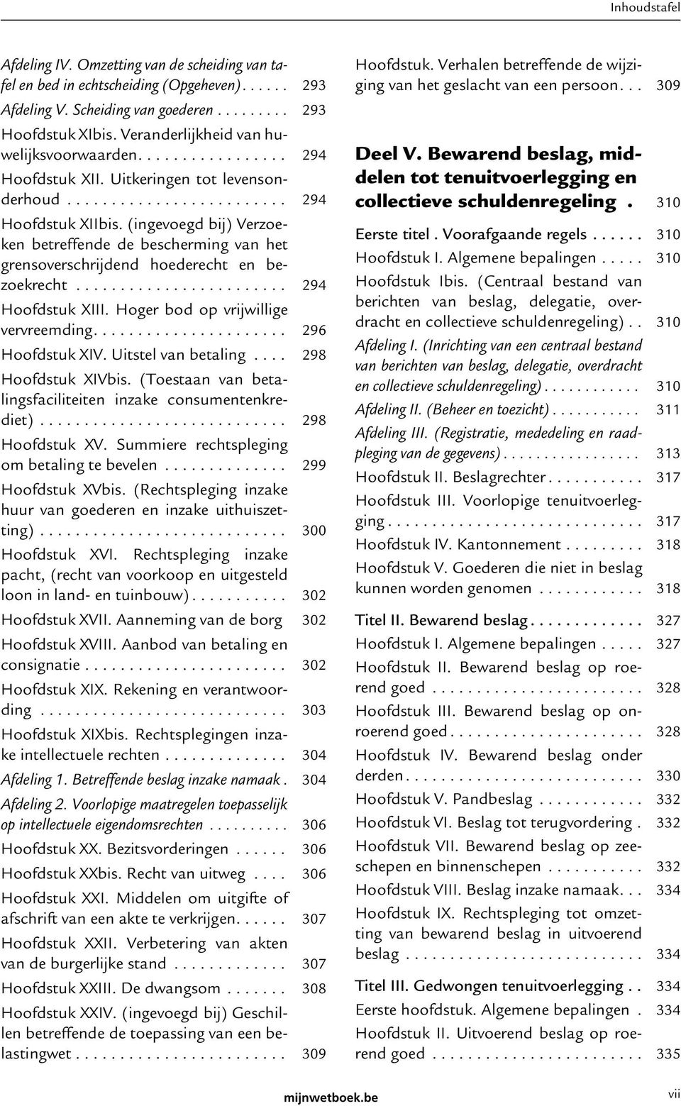 (ingevoegd bij) Verzoeken betreffende de bescherming van het grensoverschrijdend hoederecht en bezoekrecht........................ 294 Hoofdstuk XIII. Hoger bod op vrijwillige vervreemding.