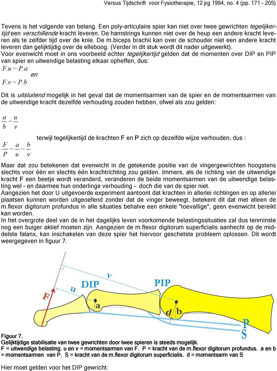 biceps brachii kan over de schouder niet een andere kracht leveren dan gelijktijdig over de elleboog. (Verder in dit stuk wordt dit nader uitgewerkt).