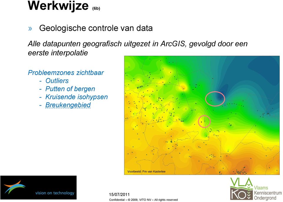 interpolatie Probleemzones zichtbaar - Outliers - Putten of