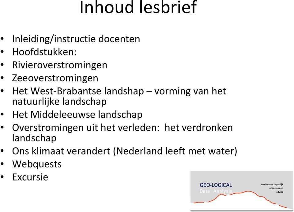 het natuurlijke landschap Het Middeleeuwse landschap Overstromingen uit het