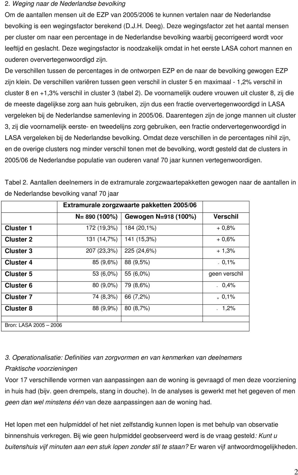 Deze wegingsfactor is noodzakelijk omdat in het eerste LASA cohort mannen en ouderen oververtegenwoordigd zijn.