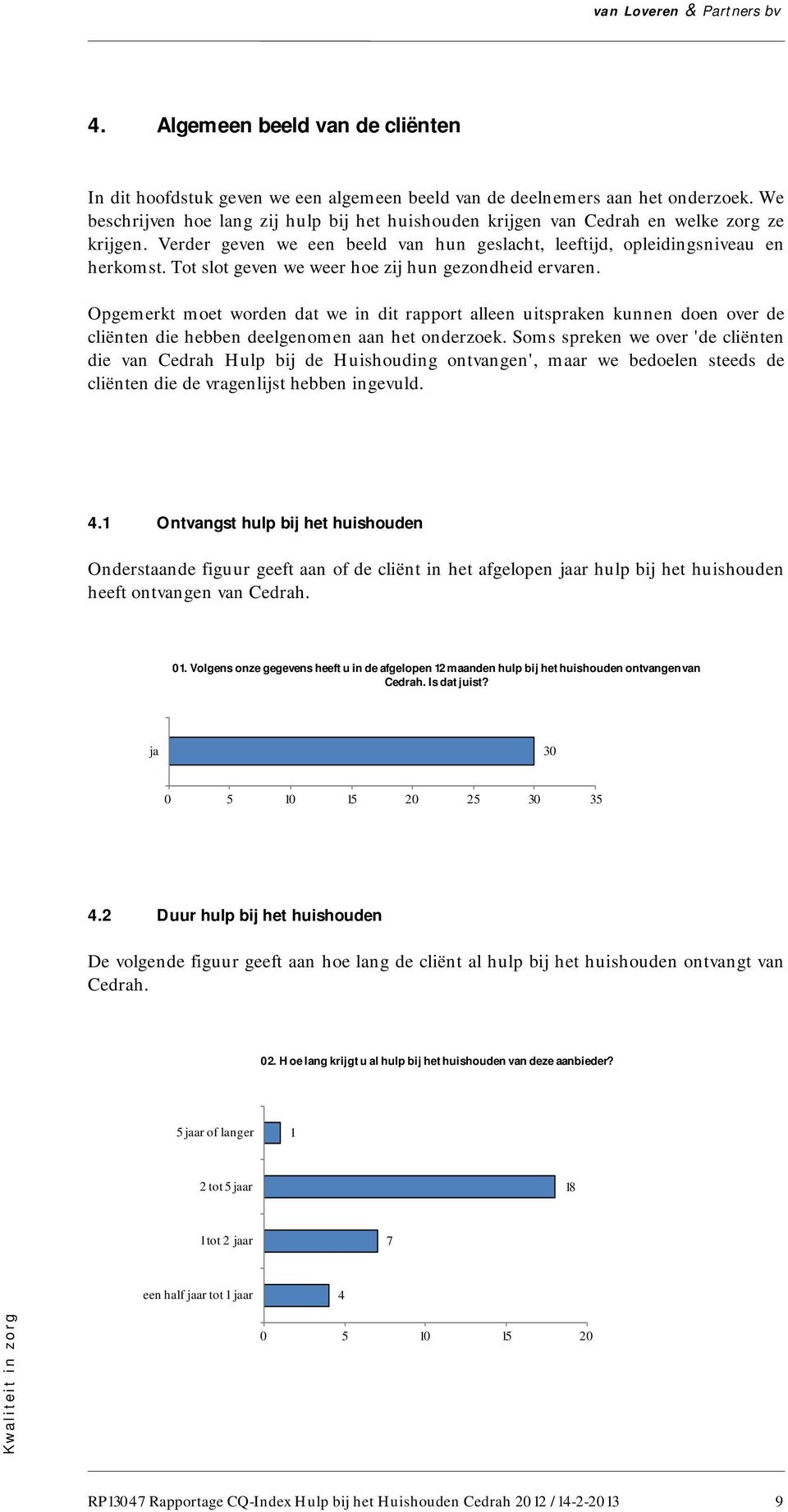 Tot slot geven we weer hoe zij hun gezondheid ervaren. Opgemerkt moet worden dat we in dit rapport alleen uitspraken kunnen doen over de cliënten die hebben deelgenomen aan het onderzoek.