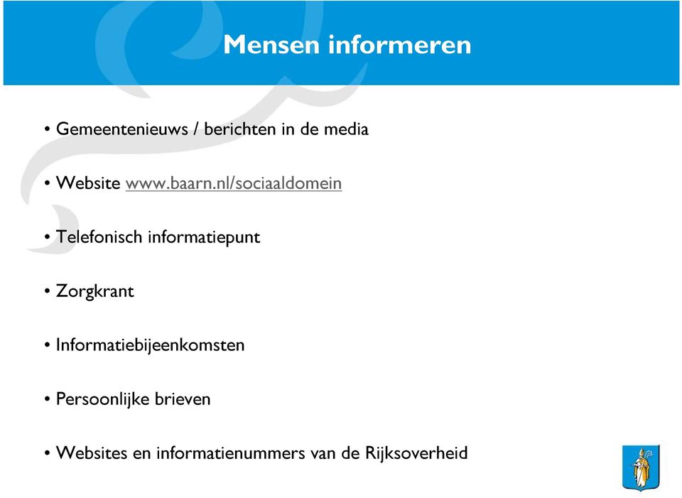 nl/sociaaldomein Telefonisch informatiepunt Zorgkrant