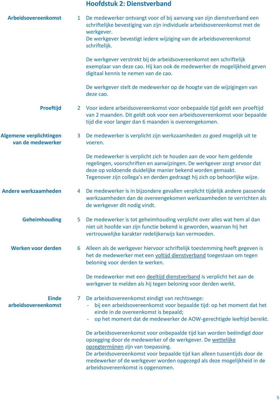 Hij kan ook de medewerker de mogelijkheid geven digitaal kennis te nemen van de cao. De werkgever stelt de medewerker op de hoogte van de wijzigingen van deze cao.