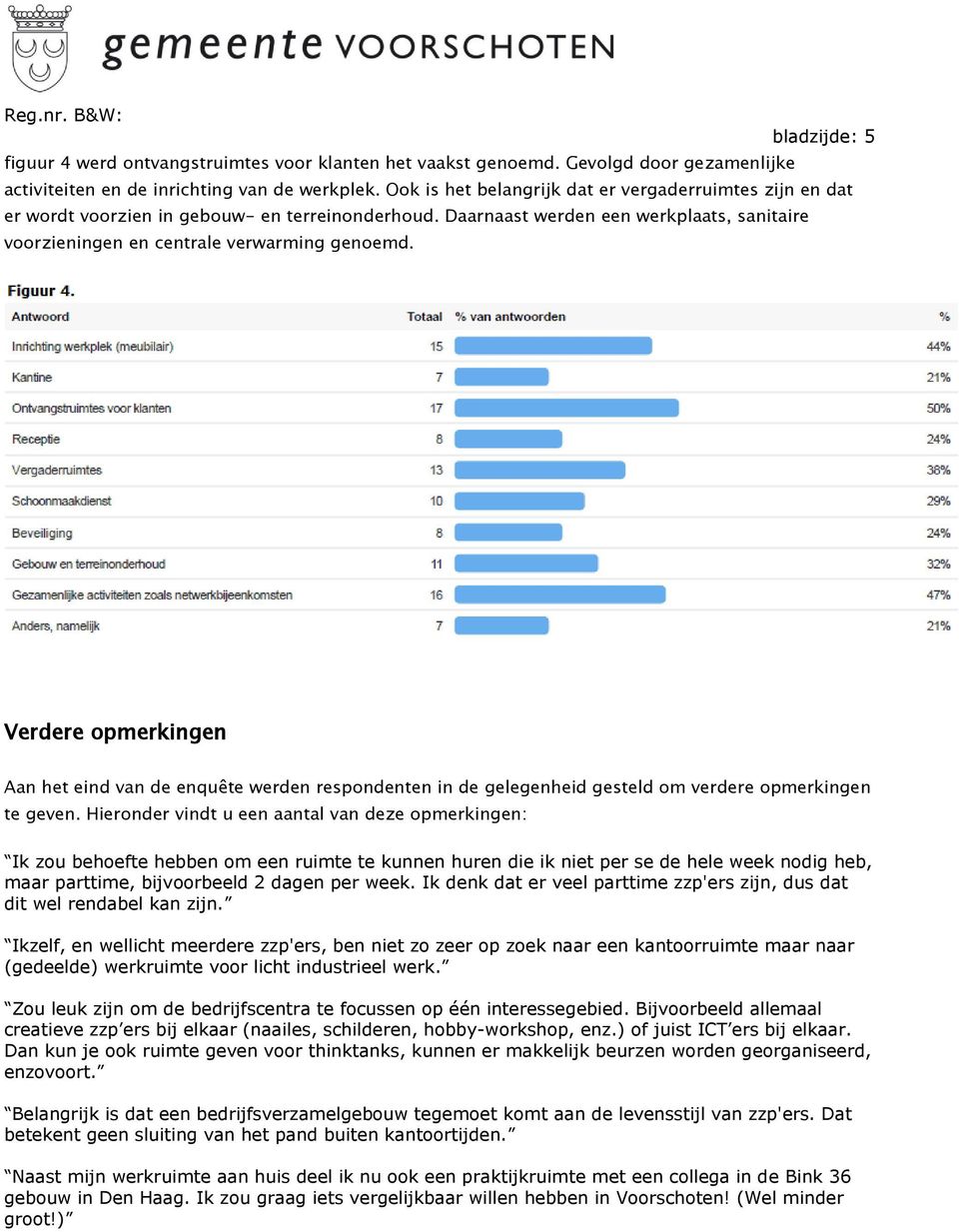 Verdere opmerkingen Aan het eind van de enquête werden respondenten in de gelegenheid gesteld om verdere opmerkingen te geven.