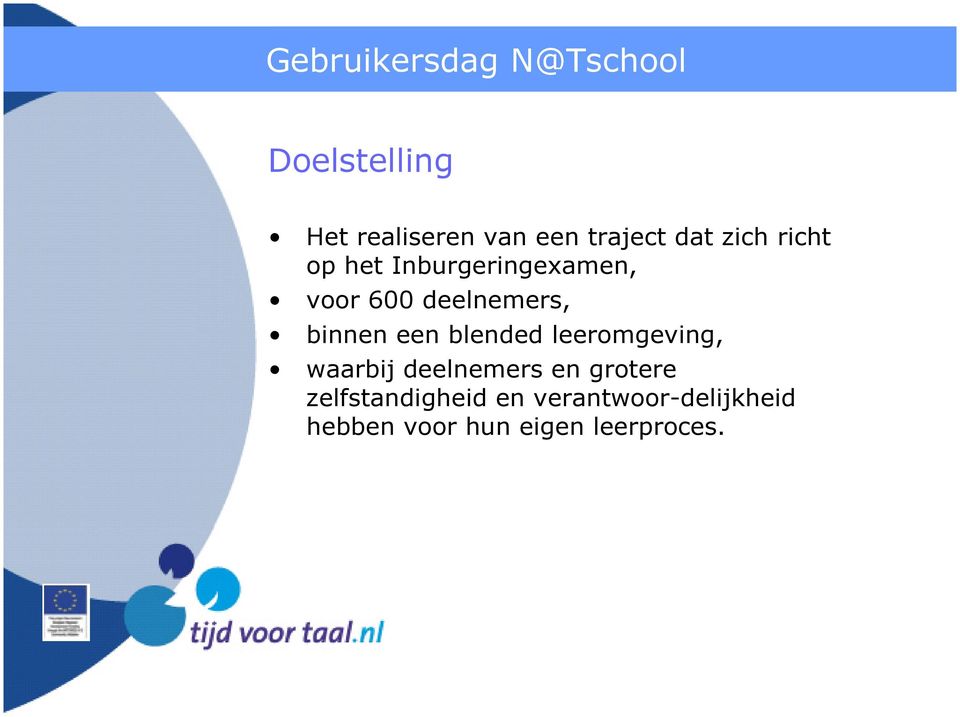 blended leeromgeving, waarbij deelnemers en grotere