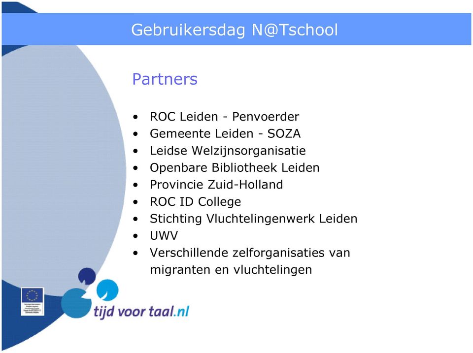 Zuid-Holland ROC ID College Stichting Vluchtelingenwerk Leiden