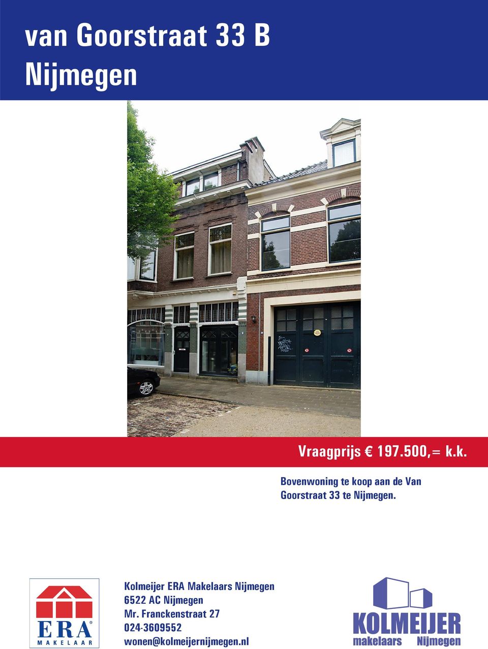 k. Bovenwoning te koop aan de Van Goorstraat 33 te