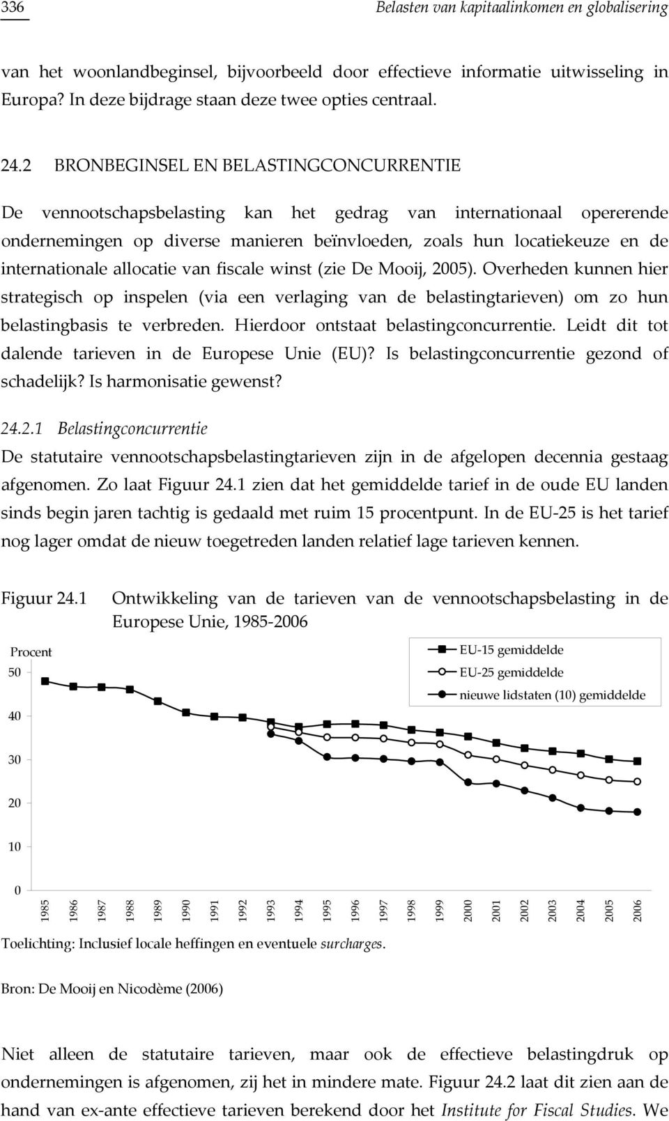 internationale allocatie van fiscale winst (zie De Mooij, 2005). Overheden kunnen hier strategisch op inspelen (via een verlaging van de belastingtarieven) om zo hun belastingbasis te verbreden.