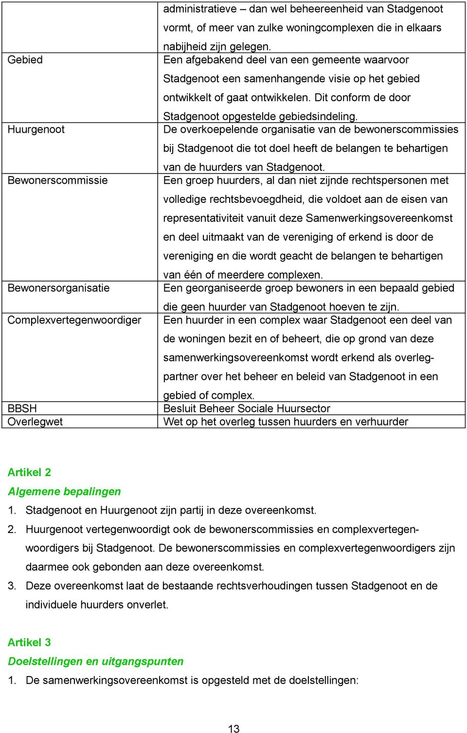 Dit conform de door Stadgenoot opgestelde gebiedsindeling.