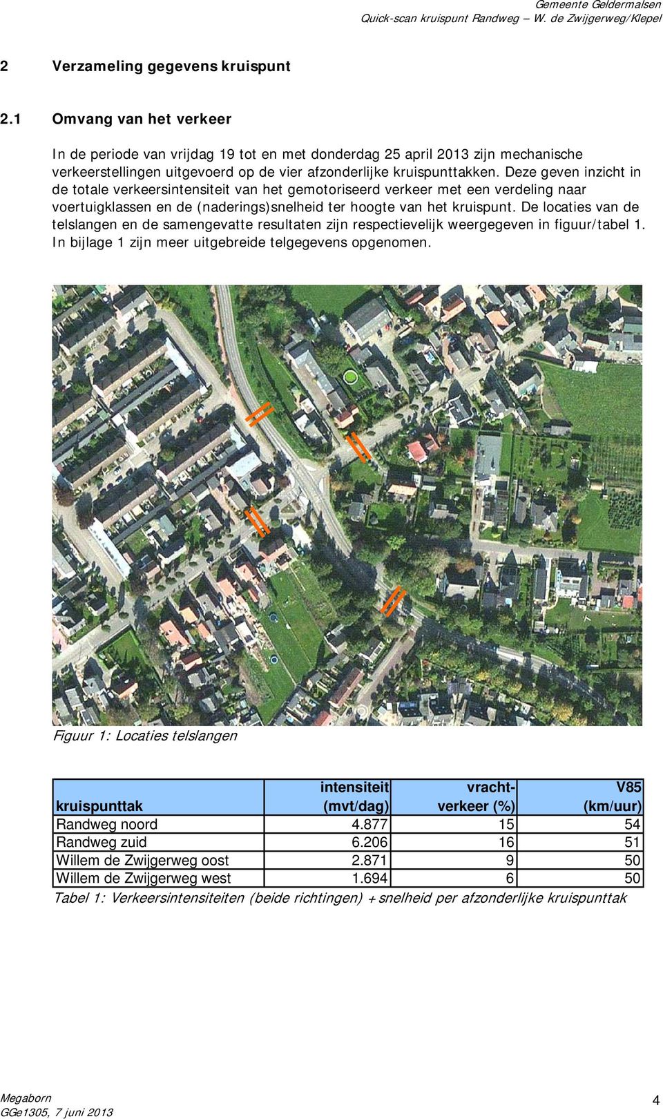 Deze geven inzicht in de totale verkeersintensiteit van het gemotoriseerd verkeer met een verdeling naar voertuigklassen en de (naderings)snelheid ter hoogte van het kruispunt.