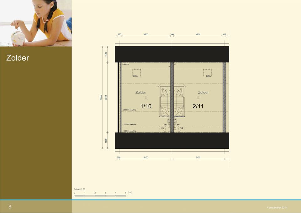 6840 ±2600mm hoogtelijn ±1500mm hoogtelijn