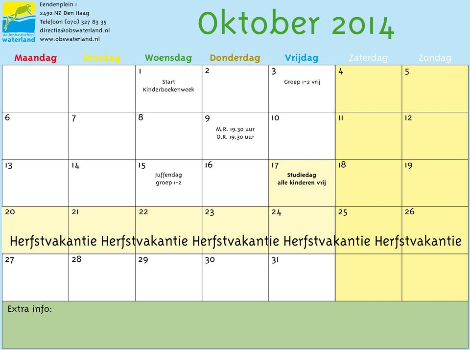 nl Oktober 1 Start Kinderboekenweek 2014 2 3 4 5 6 7 8 9 10 11 12 M.R. 19.