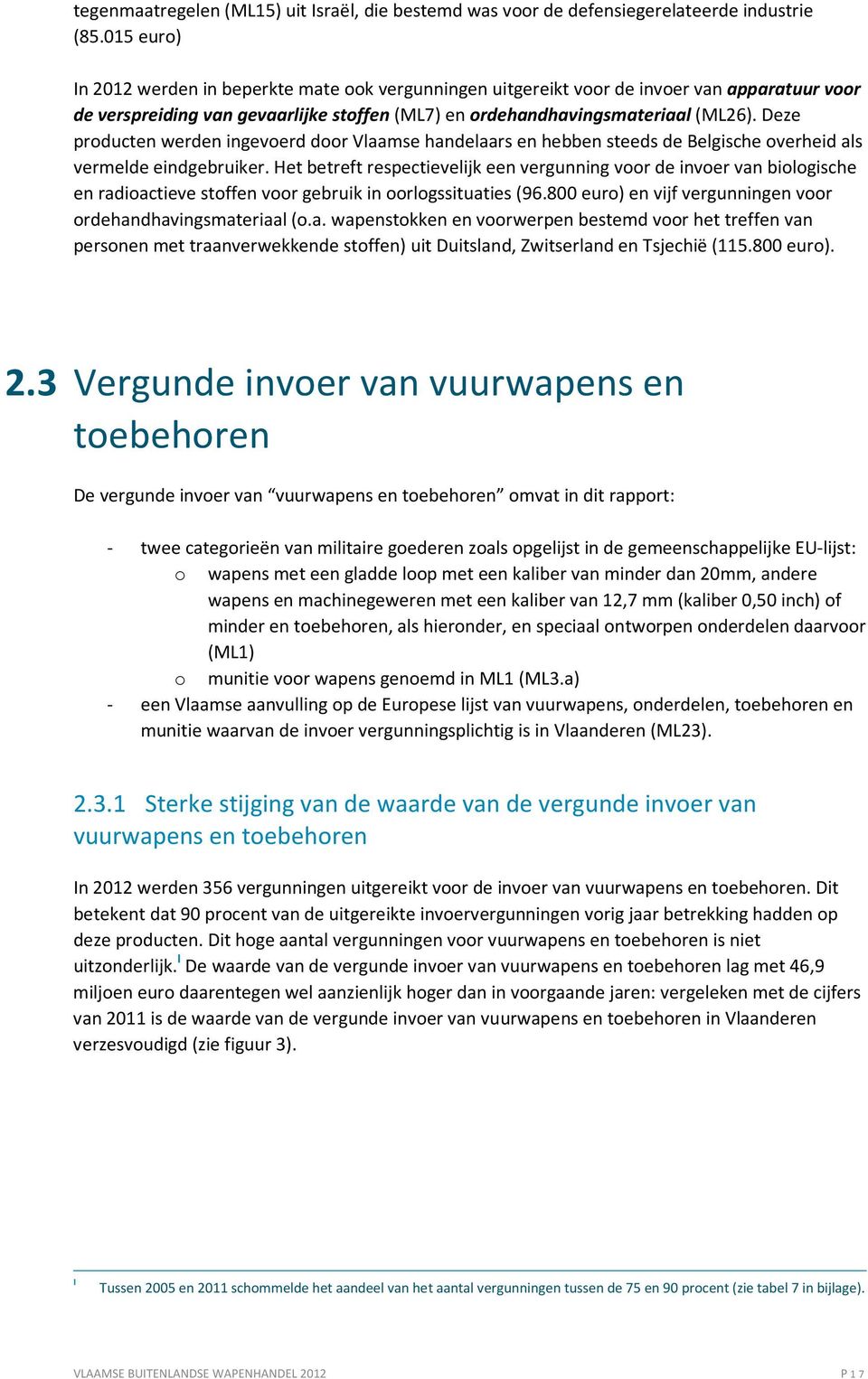 Deze producten werden ingevoerd door Vlaamse handelaars en hebben steeds de Belgische overheid als vermelde eindgebruiker.