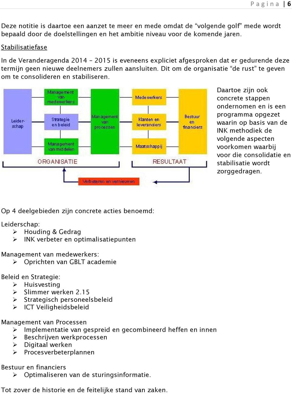 Dit om de organisatie de rust te geven om te consolideren en stabiliseren.