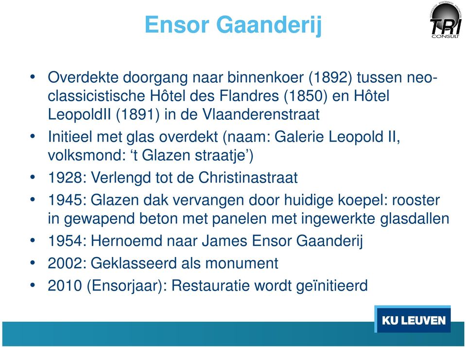 Verlengd tot de Christinastraat 1945: Glazen dak vervangen door huidige koepel: rooster in gewapend beton met panelen met