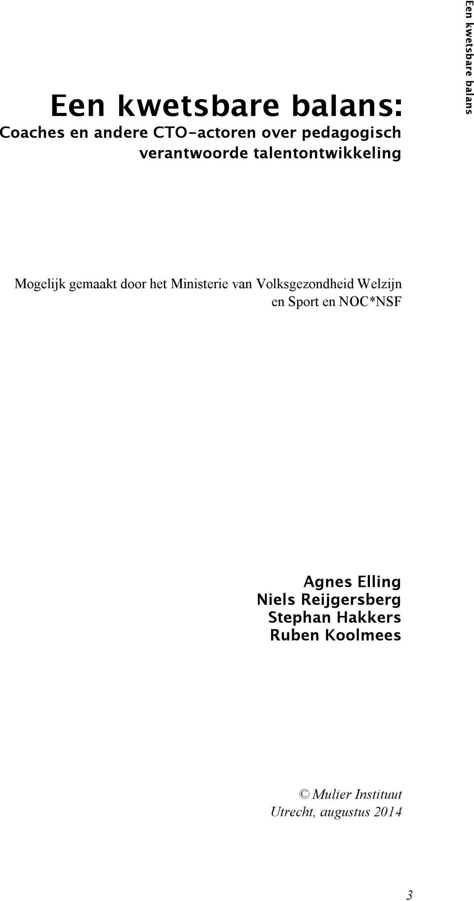 Welzijn en Sport en NOC*NSF