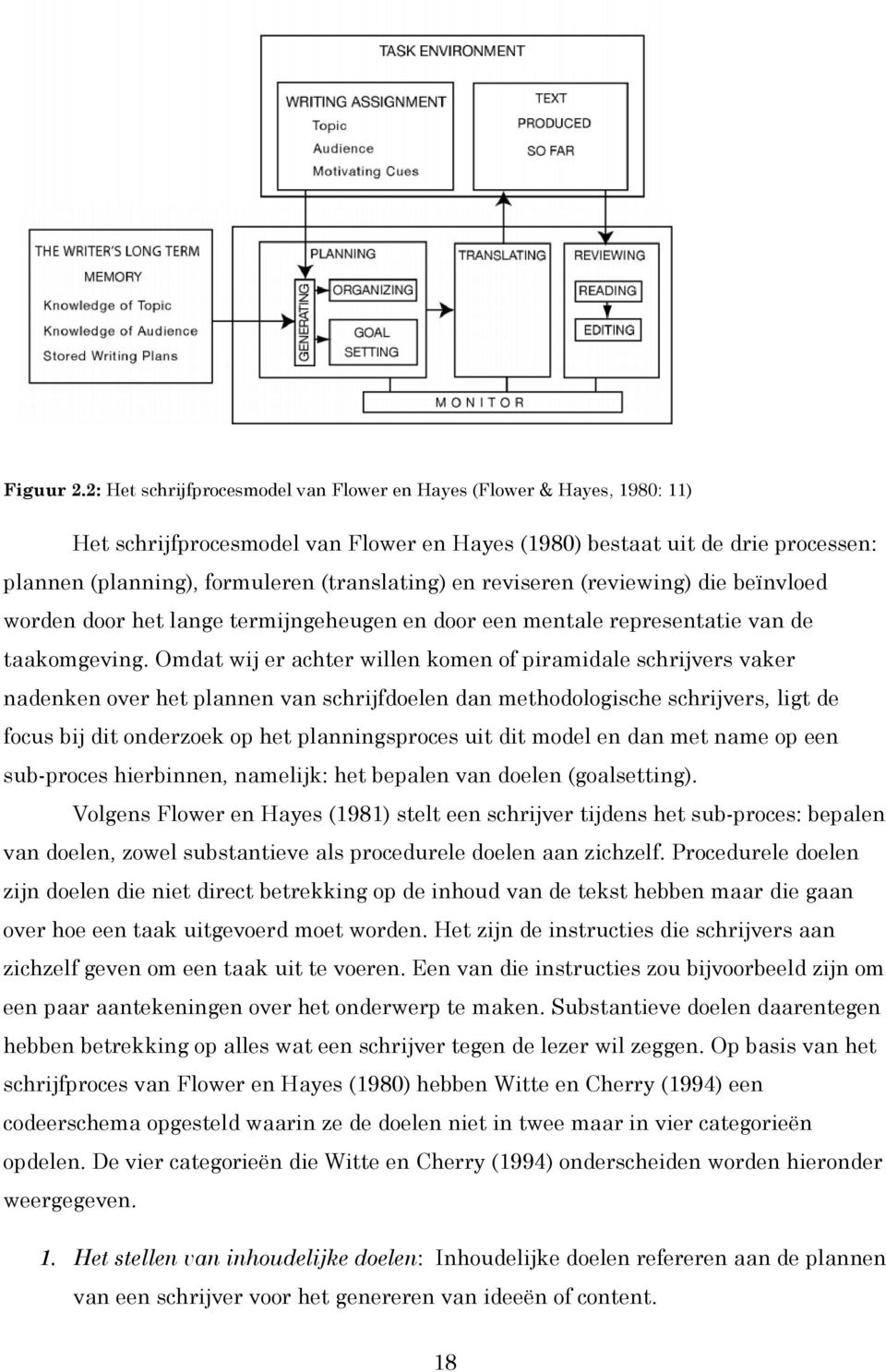 en reviseren (reviewing) die beïnvloed worden door het lange termijngeheugen en door een mentale representatie van de taakomgeving.