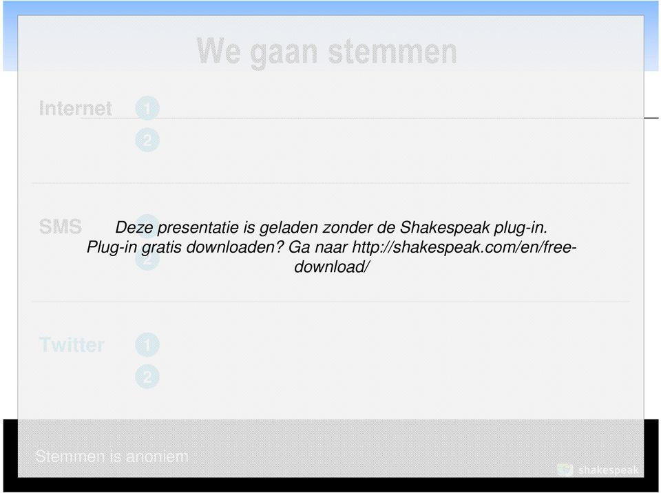 plug-in. Plug-in gratis downloaden? Ga naar http://shakespeak.