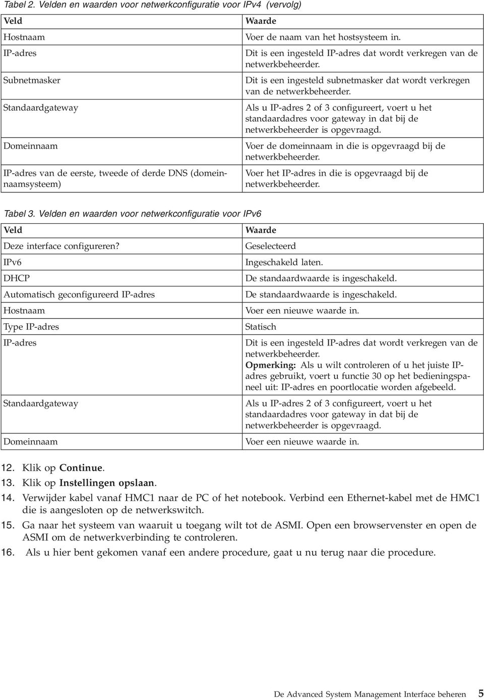 Voer de naam van het hostsysteem in. Dit is een ingesteld IP-adres dat wordt verkregen van de netwerkbeheerder. Dit is een ingesteld subnetmasker dat wordt verkregen van de netwerkbeheerder.