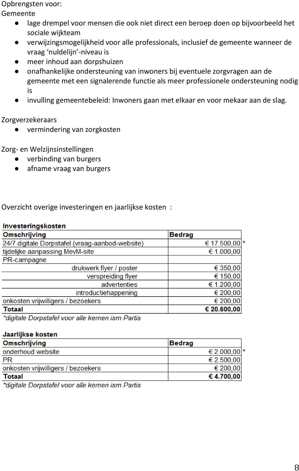 aan de gemeente met een signalerende functie als meer professionele ondersteuning nodig is invulling gemeentebeleid: Inwoners gaan met elkaar en voor mekaar aan de slag.