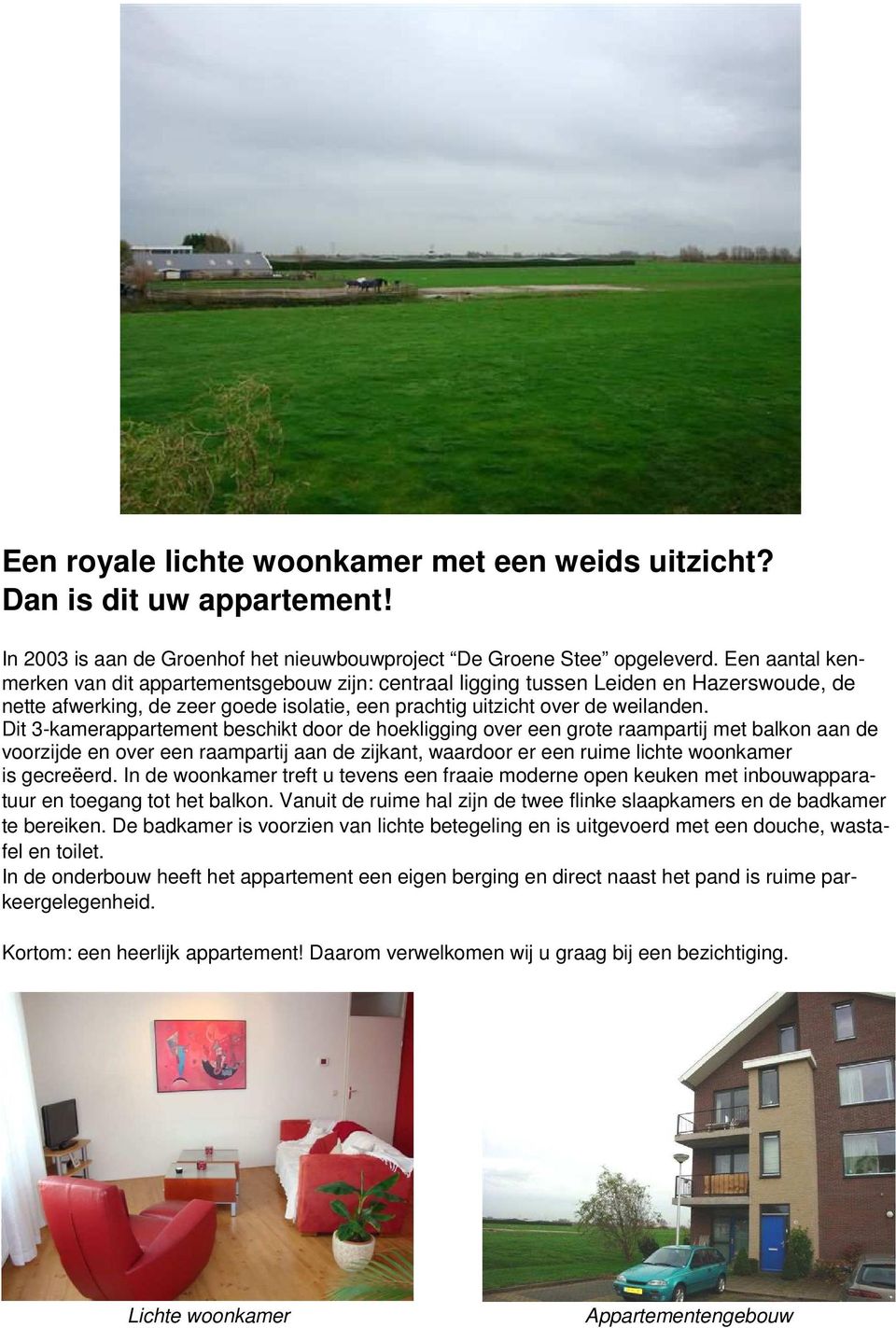 Dit 3-kamerappartement beschikt door de hoekligging over een grote raampartij met balkon aan de voorzijde en over een raampartij aan de zijkant, waardoor er een ruime lichte woonkamer is gecreëerd.