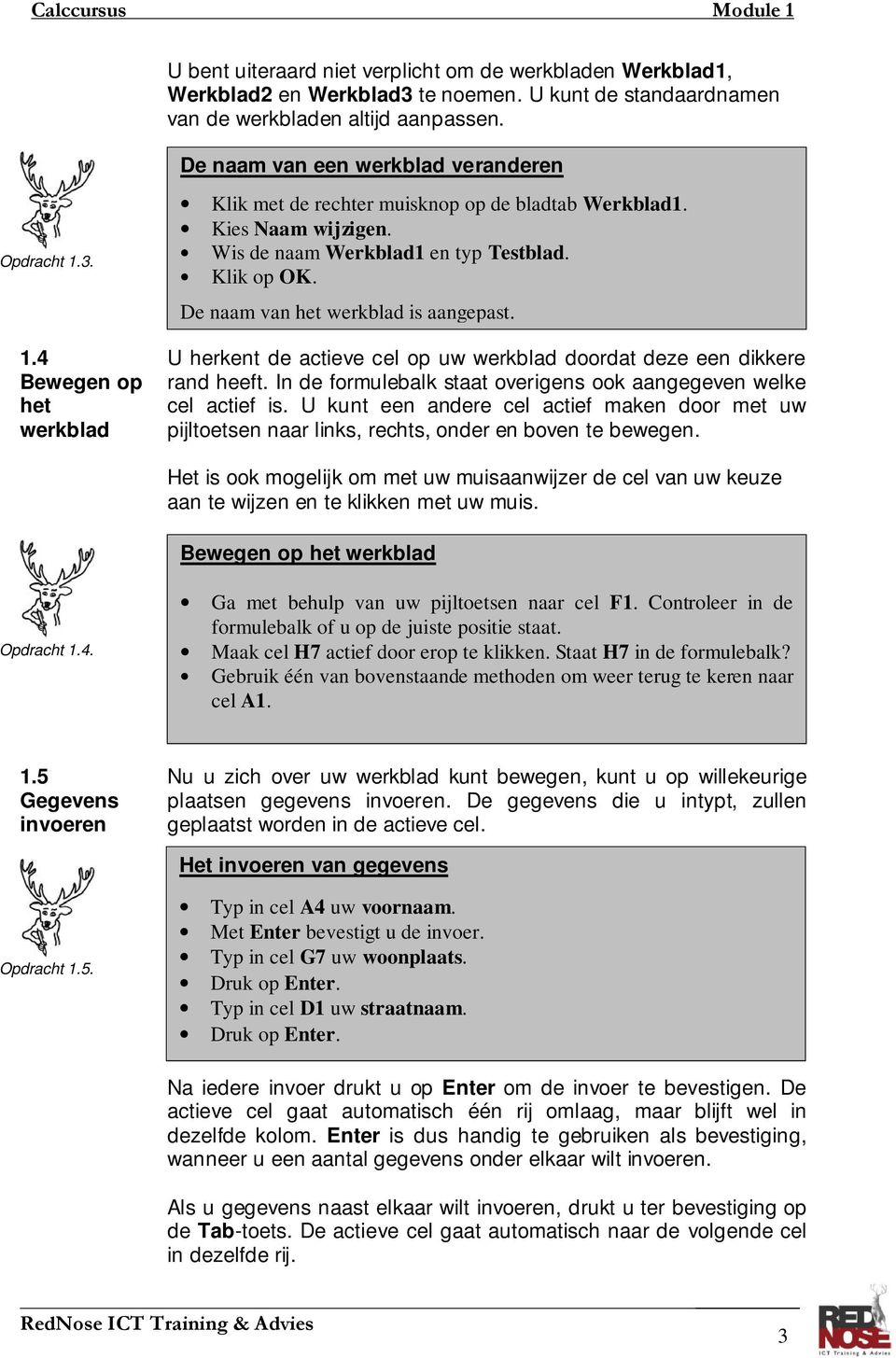 De naam van het werkblad is aangepast. U herkent de actieve cel op uw werkblad doordat deze een dikkere rand heeft. In de formulebalk staat overigens ook aangegeven welke cel actief is.