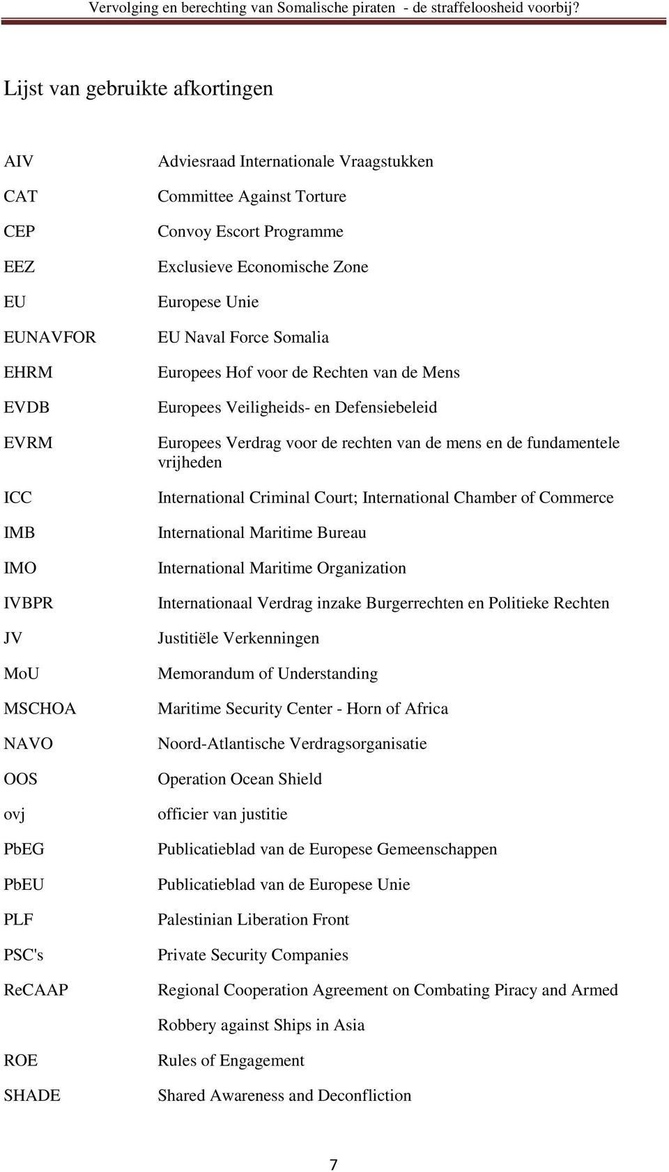 Verdrag voor de rechten van de mens en de fundamentele vrijheden International Criminal Court; International Chamber of Commerce International Maritime Bureau International Maritime Organization