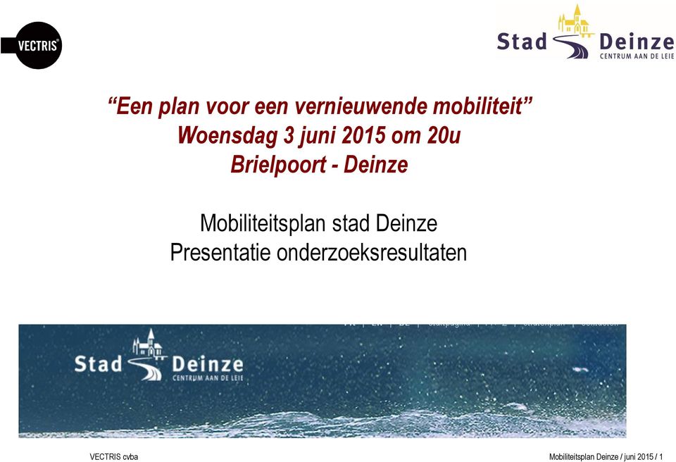 Mobiliteitsplan stad Deinze Presentatie